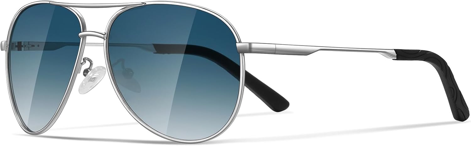 Silver Framed Gradient Blue Lenses