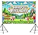 Pixel Backdrop Happy Birthday Banner Boy 6x4ft Miner Bday Sign Villager Gaming Birthday Party Decorations Videogame Themed Banner Video Game Decorations Video Game Backdrop for Boys