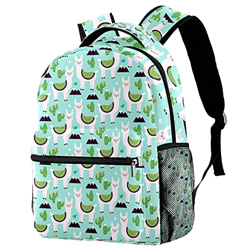Sac à dos de voyage enfant bleu lama alpaga spécial sortie scolaire