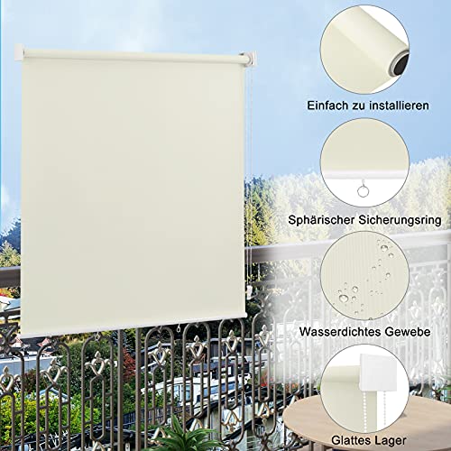 Aluminiumgehäuse glänzt stabil. (112 Zeichen) - Detailansicht von WOLTU wetterfeste Senkrechtmarkise Angebot – Dealfox...