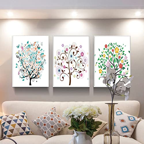 MIKEART 3枚セット アートパネル アート インテリア ポスター おしゃれ 絵画 壁掛け 花 抽象画 風水 玄関 寝室 リビング トイレ 病院 学校 店舗 開店 プレゼント (M, A)