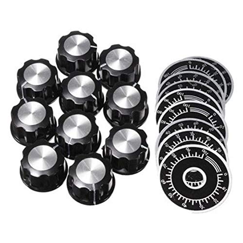 Indexed Rotation Control Knob Generic 20Pcs Adjustable Rotate Button Potentiometer Control Knobs 0 ...
