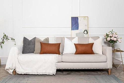 Miniatura 4 de Komollocoe Juego de 4 fundas de almohada neutras primaverales de 18 x 18 pulgadas, de terciopelo bohemio, decorativas, para sofá, sala de estar,