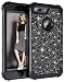 Casetego Compatible iPhone 8 Plus Case,iPhone 7 Plus Case,Glitter Sparkle Bling Three Layer Heavy Duty Hybrid Sturdy Shockproof Protective Cover Case for Apple iPhone 8 Plus/7 Plus,Shiny Black