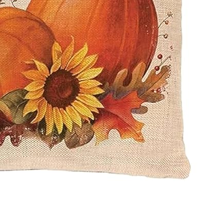 Herbstkissen, 45,7 x 45,7 cm, 4 Stück, für Herbstdekoration, Kürbis-Ahornblätter, Sonnenblumen-Vase, für den Außenbereich, Herbstkissen, dekorative Dekokissen, Bauernhaus, Erntedankfest, Herbst, – Bild 7