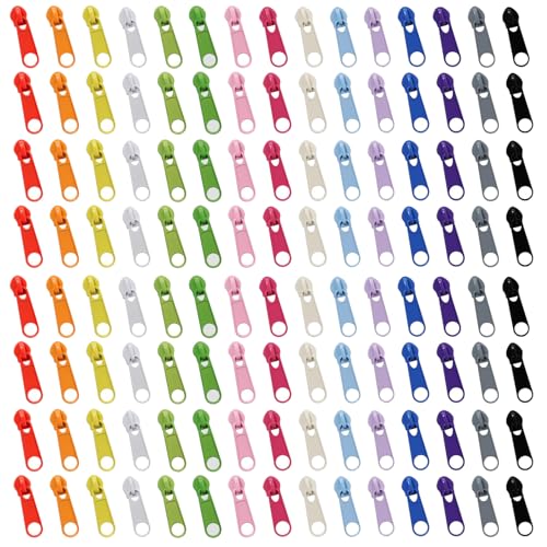 CONNECTION 120 Pcs Curseur Fermeture Éclair 3# Couleur Zip Fermeture Éclair Replacement Reparation Curseur de Fermetures Eclair Zipper Fermetures Eclair pour...