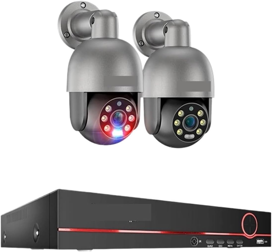 UHD 8CH 4K PTZ POE Security Camera System 2K 5MP Color Night Vision CCTV Video Surveillance Protection Kit Human Detect(1T,8CH 2pcs Camera 8MP)