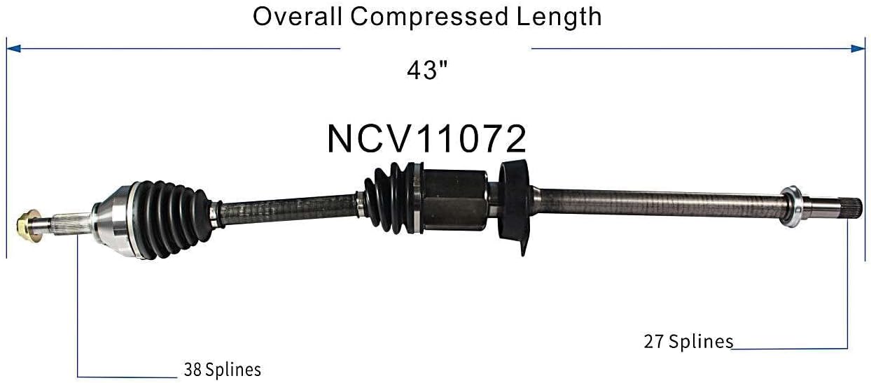 GSP NCV11072 CV Axle Shaft Assembly - Right Front (Passenger Side)