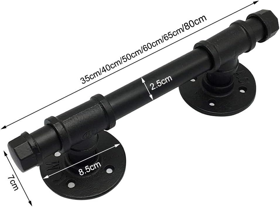 Door Handle Black Barn Door Handle, Sliding Door Handles Pull Push Button Set - Door Knob Hardware for Barn Doors, Closet Doors, Garden Sheds, Interior Exterior, Wrought Iron