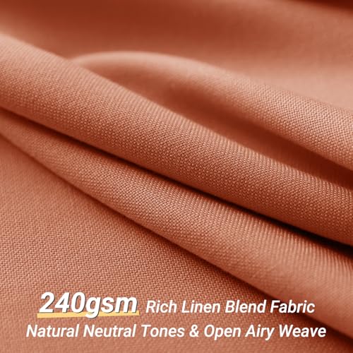 Jolilight Terracotta Linen Small Stall Shower Curtains for Bathroom Natural Boho Shower Curtains Stall Bath 36x72 Cloth Fabric Half Narrow Water Repellent RV Drapes for Bathtub 36 x 72 Inches — view 3