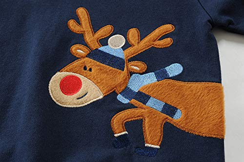 Little Hand Boys Christmas Sweatshirt Jumper Reindeer Kids Long Sleeve Tops Cotton Shirts Toddler Clothes Age 2-3 Years - Image 2