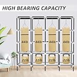 LOKEME Wardrobe Closet，Black Portable Closet with Zippers，65.4Inches 19mm Diameter，Portable Closets for Hanging Clothes，with 4 booms and Storage cabinets，Spacious Large -Capacity Storage Space - Image 4