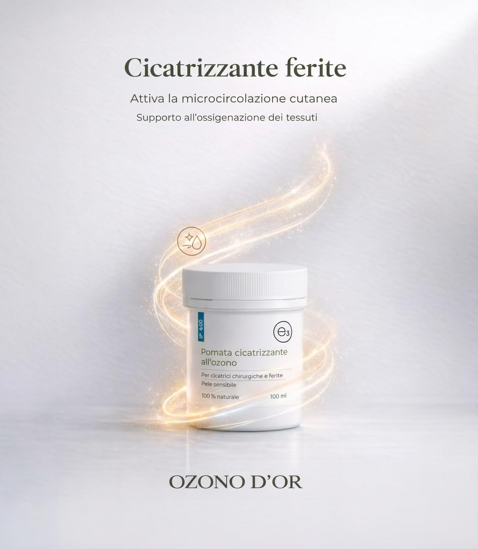 Pomada IP400 Olio di Oliva Vergine Extra Ozonizzato 500 ml crema dermatite atopica cicatrizzante ferite crema cicatrici chirurgiche ozoncreme olio per cicatrici chirurgiche con ozono naturale