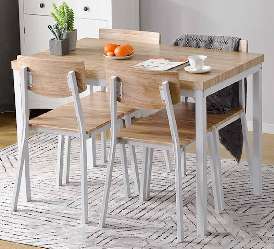 Amazon｜Simpolu ダイニングセット 4人掛け 幅110cm 四角いテーブル  