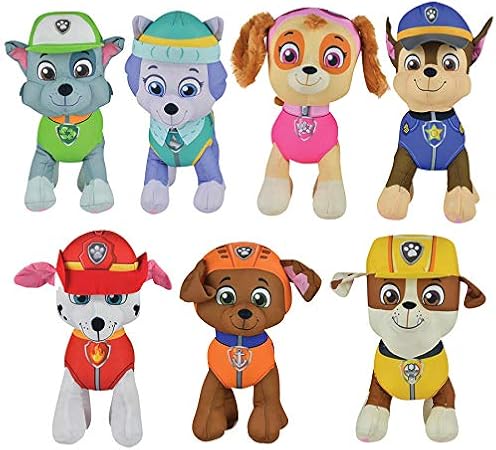 Amazon Co Jp Paw Patrol ぬいぐるみ 7ピース キャラクター ぬいぐるみ セット チェイス ラブル マーシャル スカイ エベレストズマ ロッキー 8インチ ぬいぐるみ おもちゃ