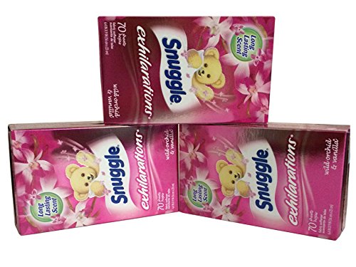 Snuggle Exhilarations Fabric Softener Dryer Sheets, Wild Orchid & Vanilla, 70-count (3 Pack)