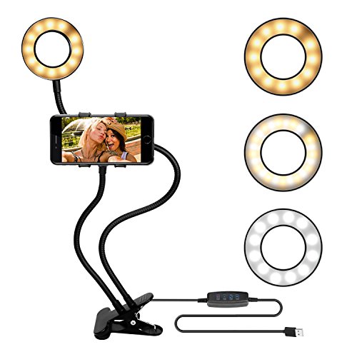 Selfie Ring Light with Phone Holder Stand for YouTube, Facebook, Live Streaming, Podcast