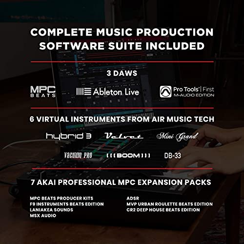 M-Audio Oxygen Pro 25 – 25 Key Usb Midi Keyboard Controller With Beat Pads, Midi Assignable Knobs & Buttons And Software Suite Included (Renewed) #TOP6