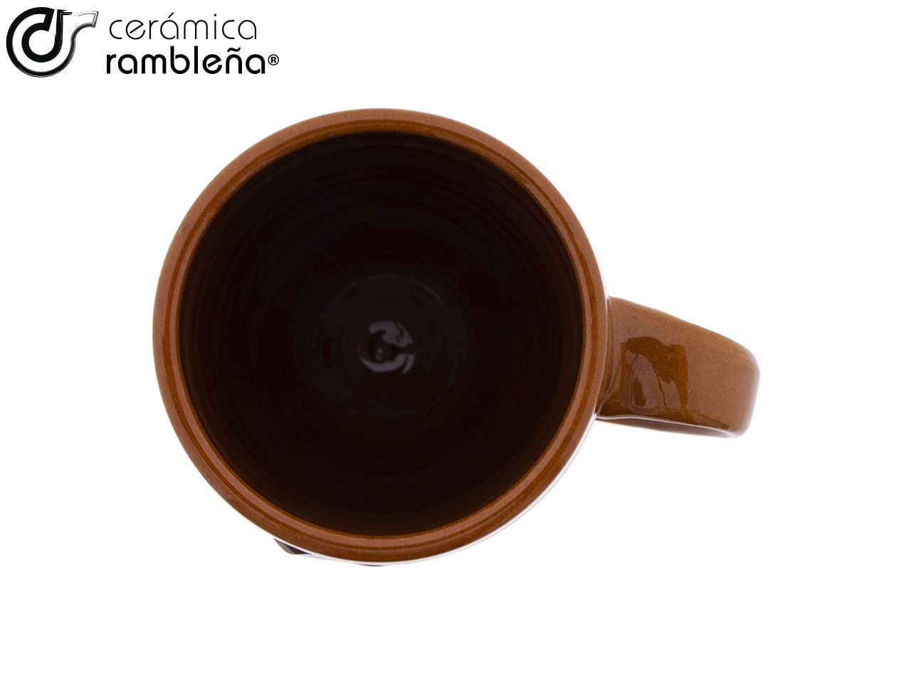 CERAMICA RAMBLEÑA | Kieliszek do piwa | Czerwone błoto dzbanek - Model 06 | Dzbanki do piwa w czerwonym błocie | Szklanki do wody | 100% ręcznie robione | 330 ml