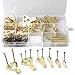 Produktbild Siming 130 Stück Professionelle Bild hängende Haken, Bilder Fotorahmen Haken Schweres Bild Aufhänger Kit unterstützt 10-100 lbs(Golden)