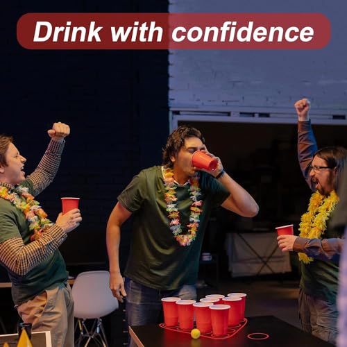 Spyrtb Bierpong Becher Set, Beer Pong Becher, 40 Beerpong Becher(500ML) +12 Tischtennisbälle, Wiederverwendbare, Red Cups Für Party Trinkspiele Camping Geburtstag Hochzeit