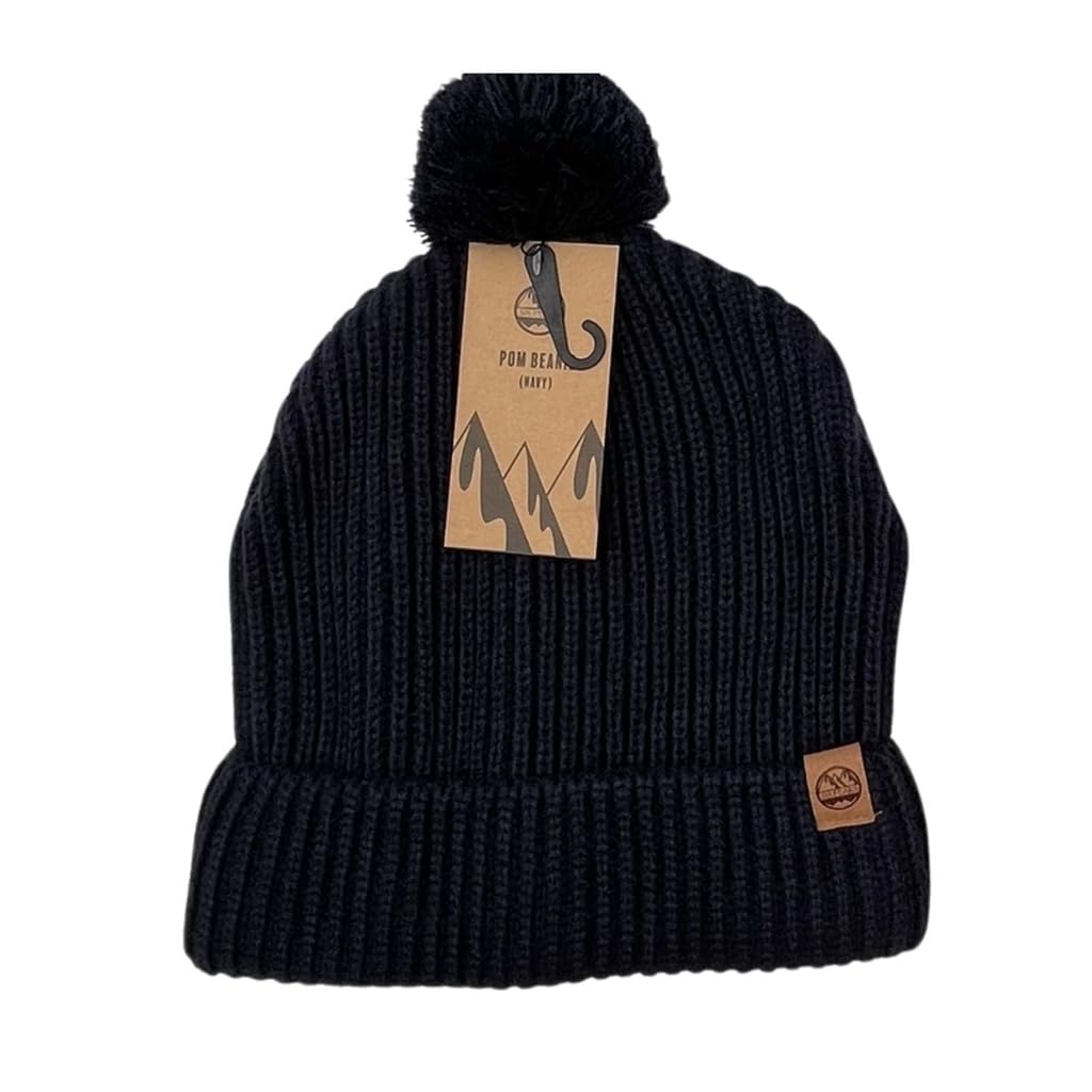 Six Peaks Navy Pom Beanie