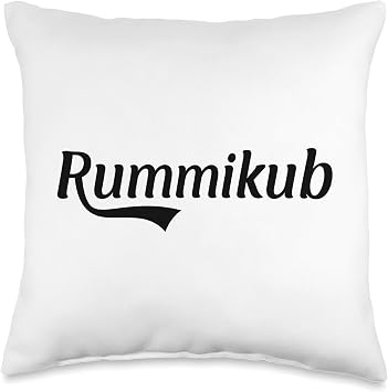 Rummikub Retro Vintage Font Black Throw Pillow