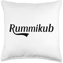 Rummikub Retro Vintage Font Black Throw Pillow