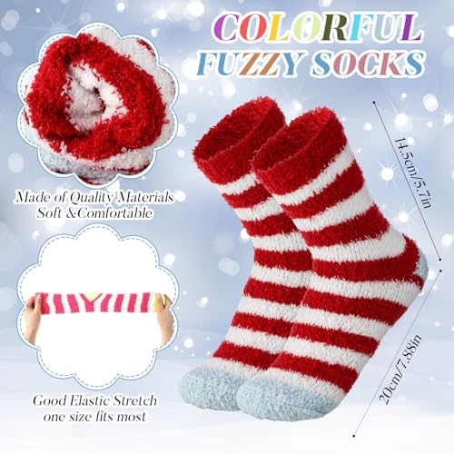 Image of Twistover 12 Pairs Fuzzy Socks Bulk for Women Warm Fluffy Winter Soft Sleep Slipper Socks for Home Outdoor Valentine's Day