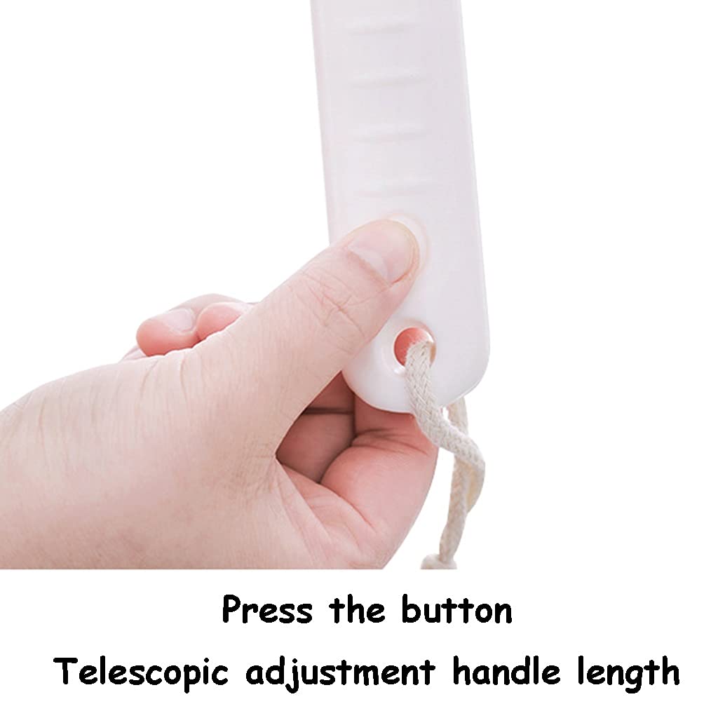Cepillo para Fregar el Cuerpo La Longitud del Cepillo de baño se Puede Ajustar telescópicamente, cerdas Suaves, Mango de Tira Antideslizante de ABS Cepillo para Frotar en la Parte Posterior