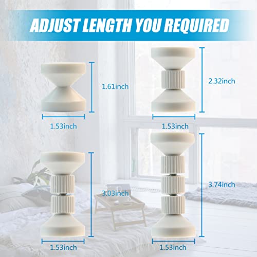 Adjustable Threaded Bed Frame Anti-Shake Tool, Headboard Stoppers Fixer, Bedside Anti Shake Telescopic Support Stabilizer For Room Wall, Beds, Cabinets, Sofas, Protect The Wall From Banging, White #TOP6
