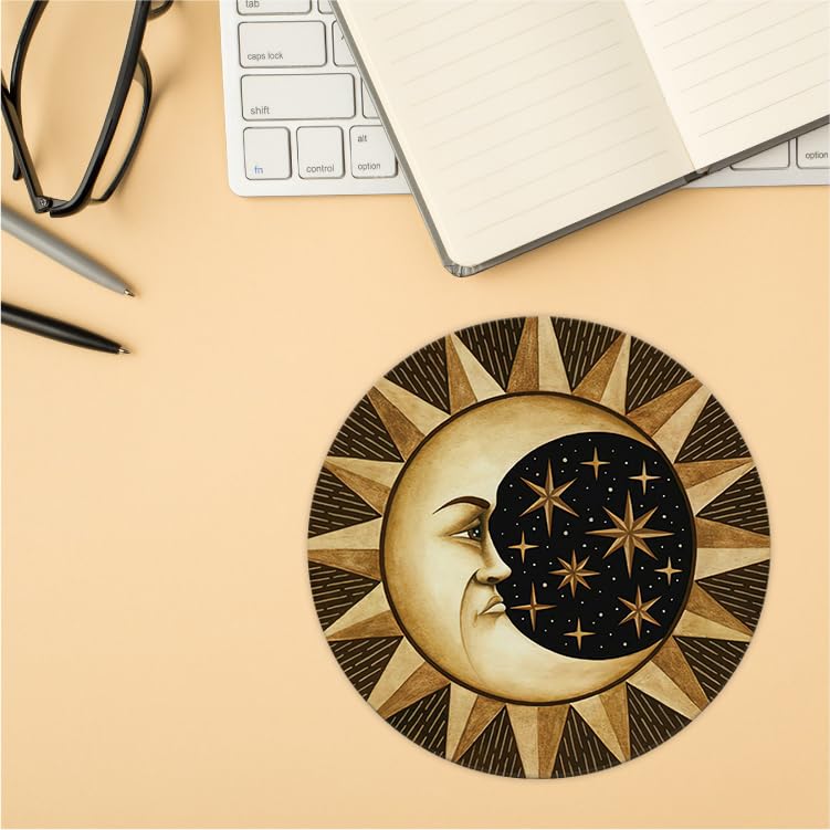 Celestial Desk Mat Black And Gold, Gaming Mouse Pad XL Stitched Edges Large Mousepad, Keyboard Mouse Mat, Desk Pad For Work Game Office Home