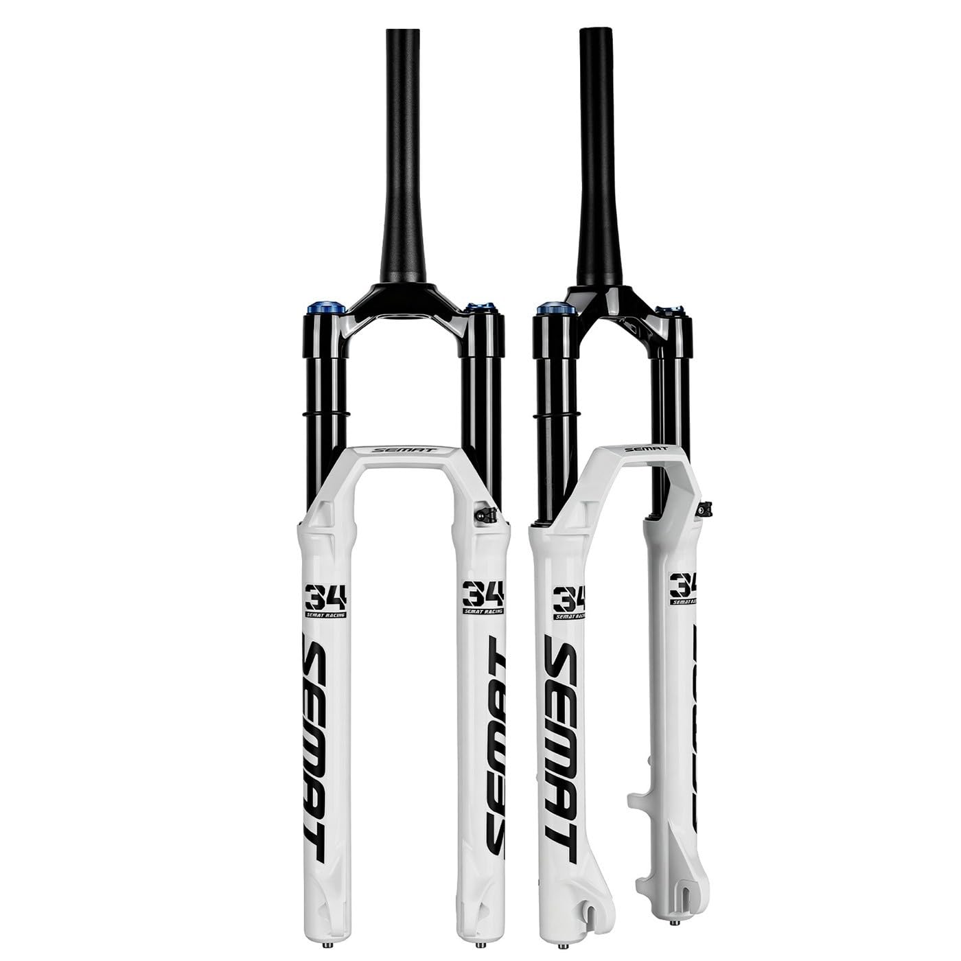 マウンテンバイクサスペンションフォーク 26/27.5/29 インチ 1-1/2" テーパーチューブエアフォーク | トラベル 120MM 9*100MM QR ダートジャンプバイクディスクブレーキフロントフォークリバウンド調整