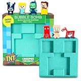 TNT Creeper Bath Bomb for Kids with Block Builder Surprise Toys Inside (1 Pack) – Large Fizzy Bubble Mine Bomb - Easter Basket Stuffers for Boys, Fruity Scent, Skin-Safe, Made in USA by Two Sisters