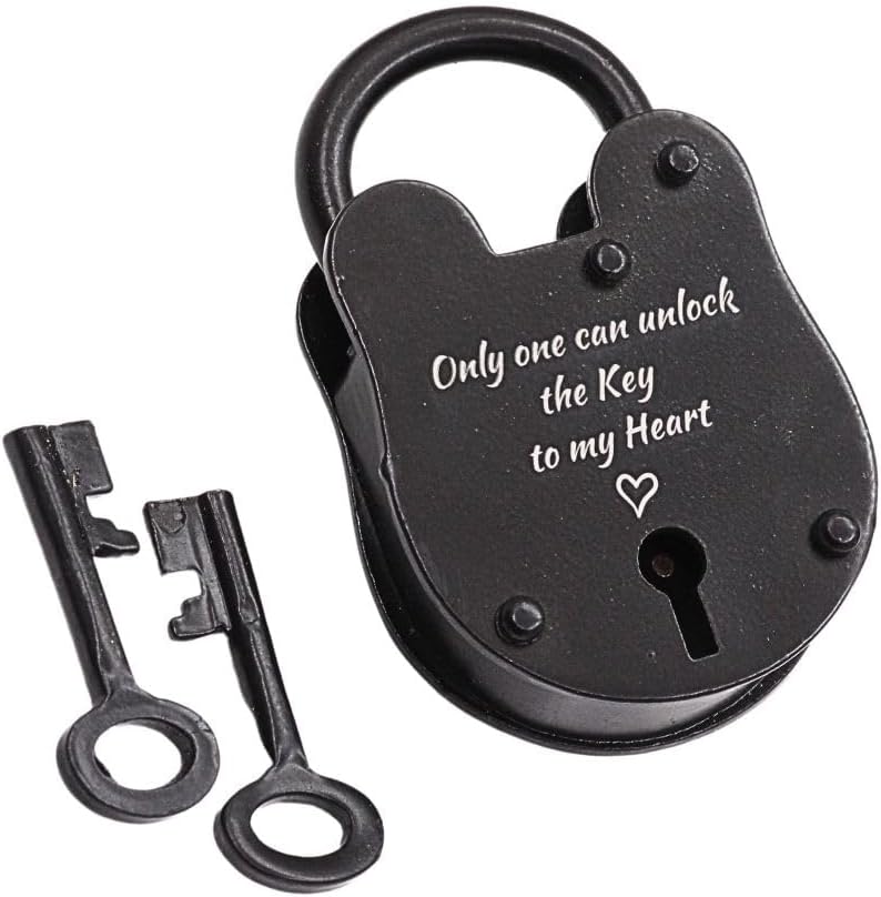 Love Lock, Padlock, Vintage Lock, Enagrved Lock, Wish Lock, Locked in Love, Love Quote, Bridge Lock, Fence Lock, Love Lock Bridge, Gift for Husband, Wife, Boyfriend, Birthday, Christmas (L)
