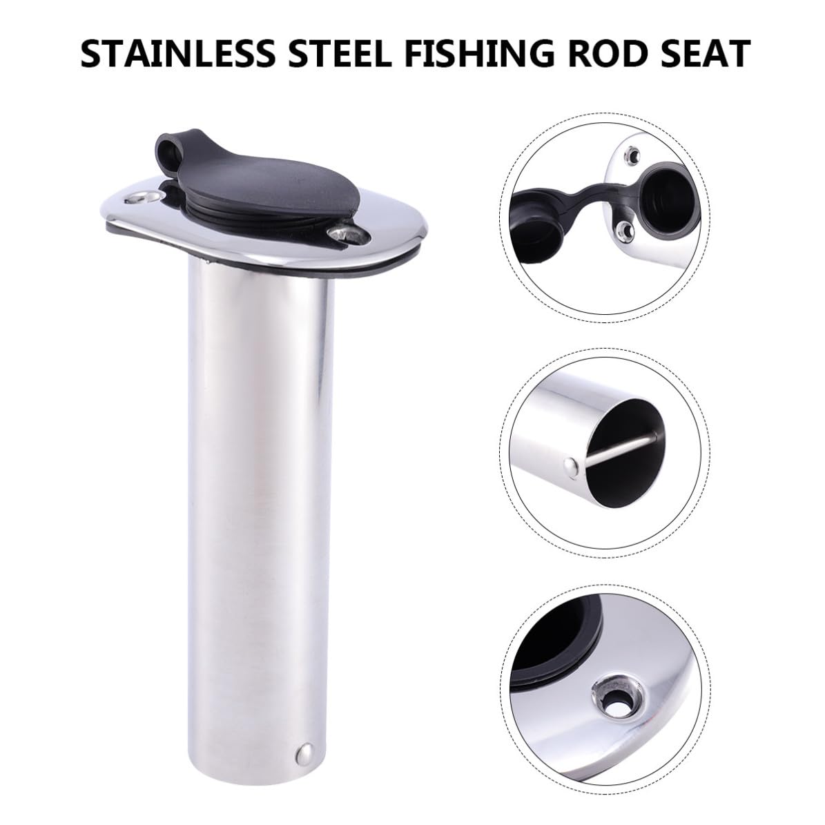 Lurrose 2 Piezas Soporte para Caña de Pescar Cañeros para Botes Bajos Soporte para Barco de Pesca Bastidores de Cañas de Pescar de Acero Inoxidable Marina