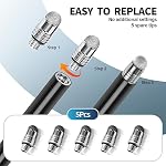 Long Stylus Pens for Touch Screens (5 Pack 185mm) High Sensitivity, Precision and No Scratches, Compatible with iPad, iPhone, Android, Tablets and More. Capacitive Touchscreen Stylist Mesh Fiber Tips