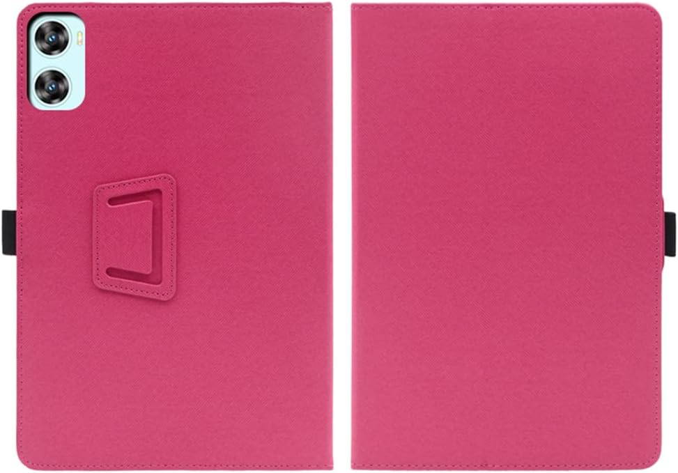 Compatible with Oukitel OT9 11-INCH Tablet case, Full Coverage Ultra Slim PU Leather Cover Case Folding Stand Cover Protective Tablet Cover with Hand Strap Magnet (Rose)