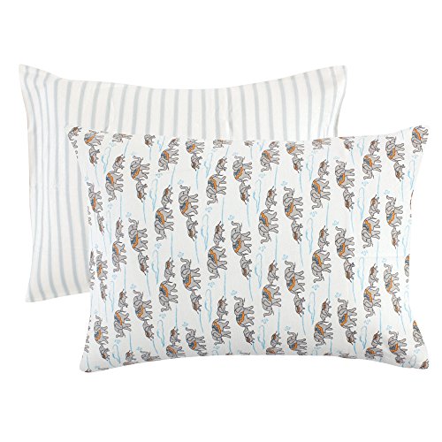 Touched by Nature Unisex Baby and Toddler Organic Cotton Toddler Pillowcase, Elephants, One Size