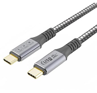 USB4 Thunderbolt 4 Cable 40Gbps 8K Video and 240W Charging Full-Featured USB C Cable Compatible with Thunderbolt 3 for MacBook Pro iPad Galaxy S22 Mac mini M1 External SSD eGpu 1.2m