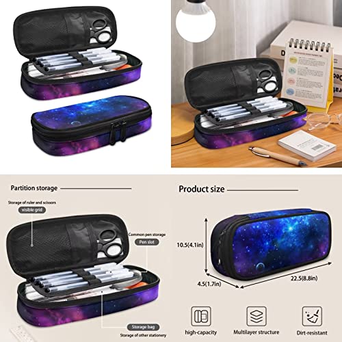 Image of Galaxy Pencil Case Bag Pen Holder School Pencil Box Big Capacity Pen Pouch Marker Cases Multifunction Stationery Organizer for Adults Kids Coin Purse
