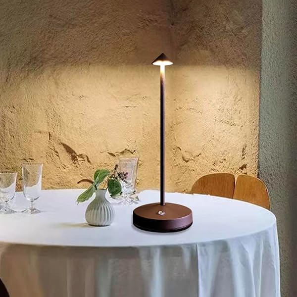 eypid Cordless Table Lamps,Rechargeable Led Touch Bar Lamp, Portable Battery Desk Lamp,2 Level Brightness Dimmable Night Light,Minimalist Design, for Living Room/Restaurant/Couple Dinner/(Rust) by eypid - Image 4