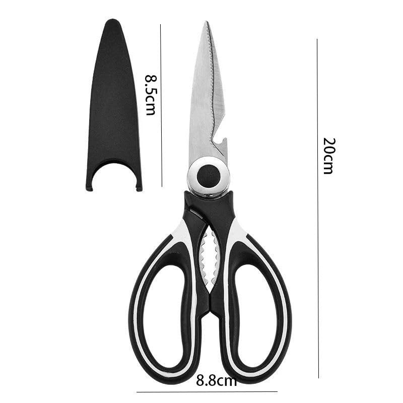 Anup Torda Multi-Purpose Kitchen Scissor Stainless Steel Heavy Household & Garden Scissors Nutcracker and Vegetable Peeler Small, Durable Cutting Tool for Meat, Poultry, Vegetables, Pizza and More 1