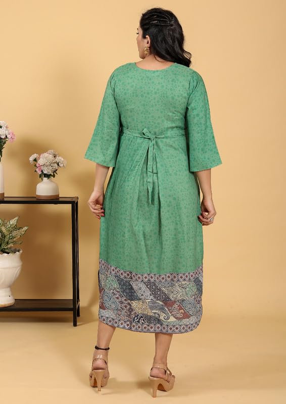 Image of RITIJYA Zipless Feeding Kurtis & Dresses for Women | Zipless Maternity Wear Gown Pregnancy Dress for Nursing Mothers | Viscose Rayon | Stylish & Comfortable | S to 4XL | Washable & Durable
