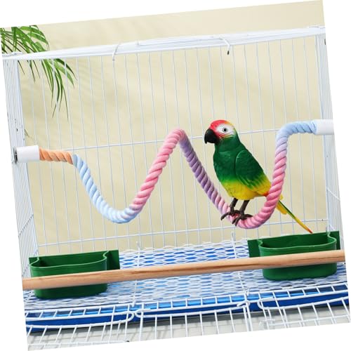 Perchoir corde coton perroquet perruche flexible station debout cage oiseau multicolore