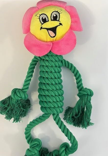 Surrey Feed Flower Man Rope Dog Toy (squeaker inside) - Single Dog Toy, grey - Image 2