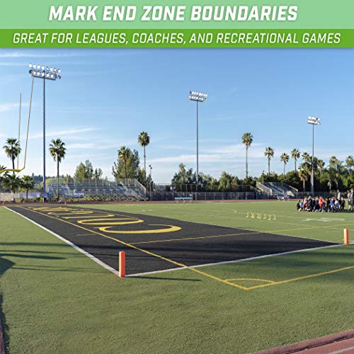 GoSports Football End Zone Pylons - Set of 4, Regulation 18 Inch x 4 Inch Sand Weighted Anchorless Football Field Markers by GoSports - Image 2