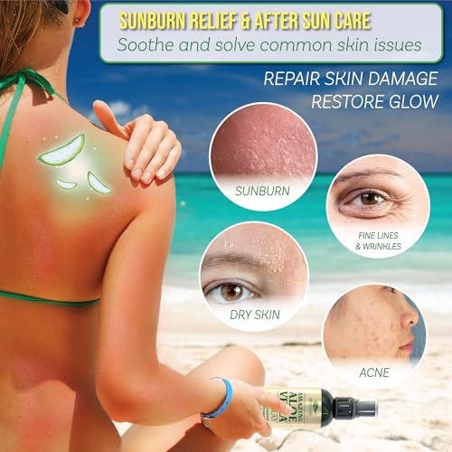 Green Leaf Naturals B01C5LD1SE Green Leaf Aloe Vera Spray 99% Pure Cold-Pressed Aloe Vera Juice, For Hair, Skin & Face Moisturizer thumb #1