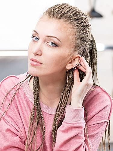BBTO 6 Pairs Cartilage Hoop Earring Stainless Steel Earrings for Women Endless Small Hoop Earrings Tiny Hoops Silver Hoop Earrings Nose Lip Rings for Women Men Girls, 8mm 10mm 12mm 14mm 16mm 18mm