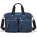 Price comparison product image Convertible Bag Laptop Backpack Fits 14" Laptop Multi-Purpose 3 in 1 Business Messenger Bag with Adjustable Straps Canvas Travel Briefcase for Men Women,Blue